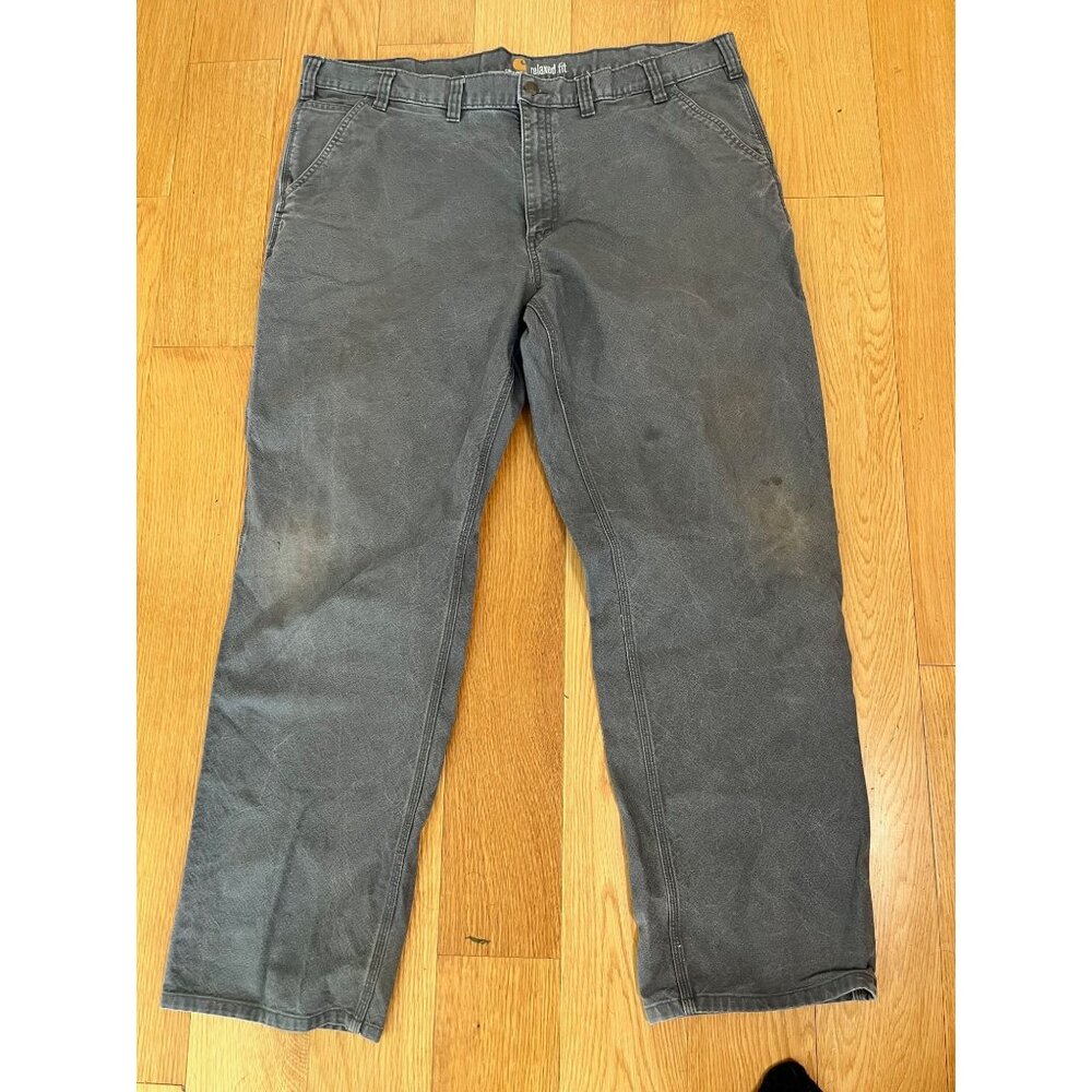 Vintage  Men's Grey Carhartt Relaxed Carpenter Jeans Size‎ 44 x 34